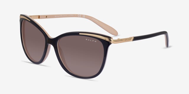 Ralph RA5203 Shiny Black Gold AcetateSunglass Frames from EyeBuyDirect, Angle View