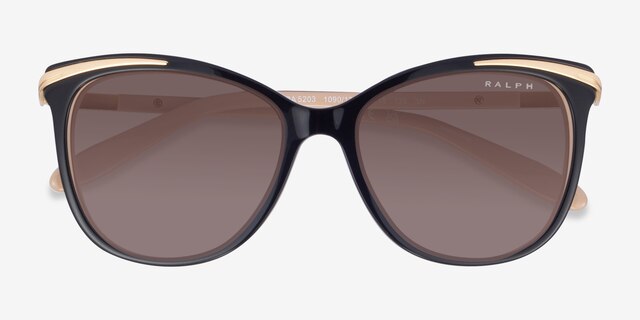 Ralph RA5203 Shiny Black Gold AcetateSunglass Frames from EyeBuyDirect, Closed View