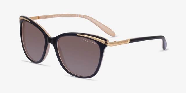 Ralph RA5203 Black Gold AcetateSunglass Frames from EyeBuyDirect, Angle View