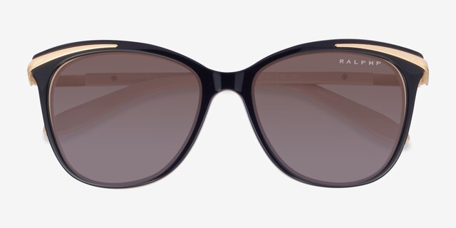 Ralph RA5203 Black Gold AcetateSunglass Frames from EyeBuyDirect, Closed View