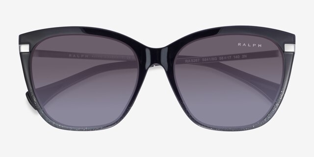 Ralph RA5267 Gradient Black Glitter PlasticSunglass Frames from EyeBuyDirect, Closed View