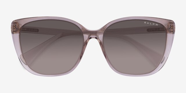 Ralph RA5274 Shiny Transparent Brown PlasticSunglass Frames from EyeBuyDirect, Closed View