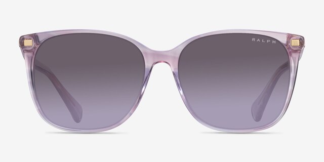 Ralph RA5293 Shiny Striped Purple AcetateSunglass Frames from EyeBuyDirect, Front View