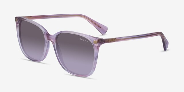 Ralph RA5293 Shiny Striped Purple AcetateSunglass Frames from EyeBuyDirect, Angle View