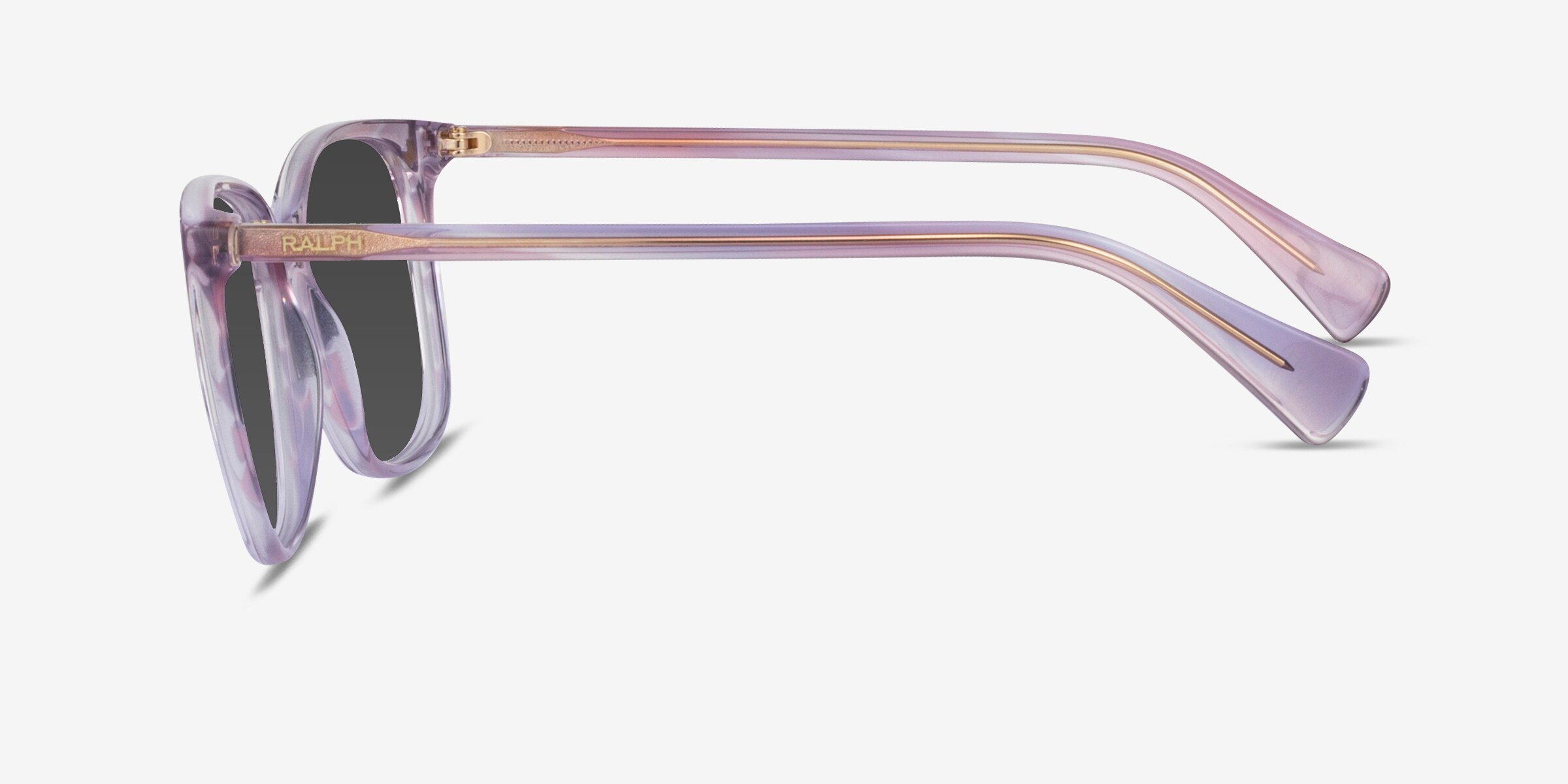 Ralph RA5293 - Square Shiny Black Frame Prescription Sunglasses