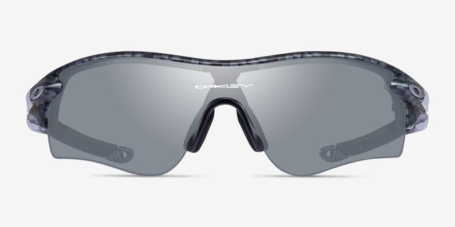 Oakley Radarlock Gray Plaid PlasticSunglass Frames from EyeBuyDirect, Front View