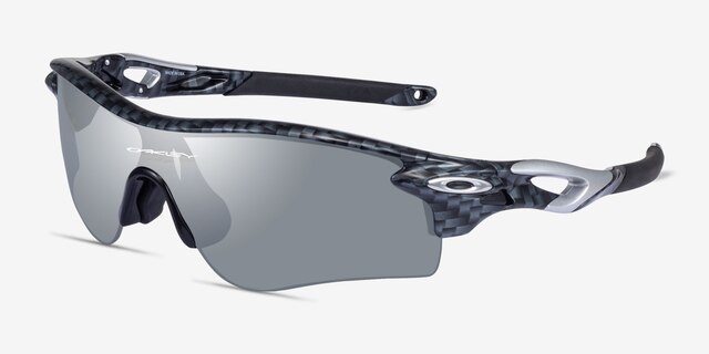 Oakley Radarlock Gray Plaid PlasticSunglass Frames from EyeBuyDirect, Angle View