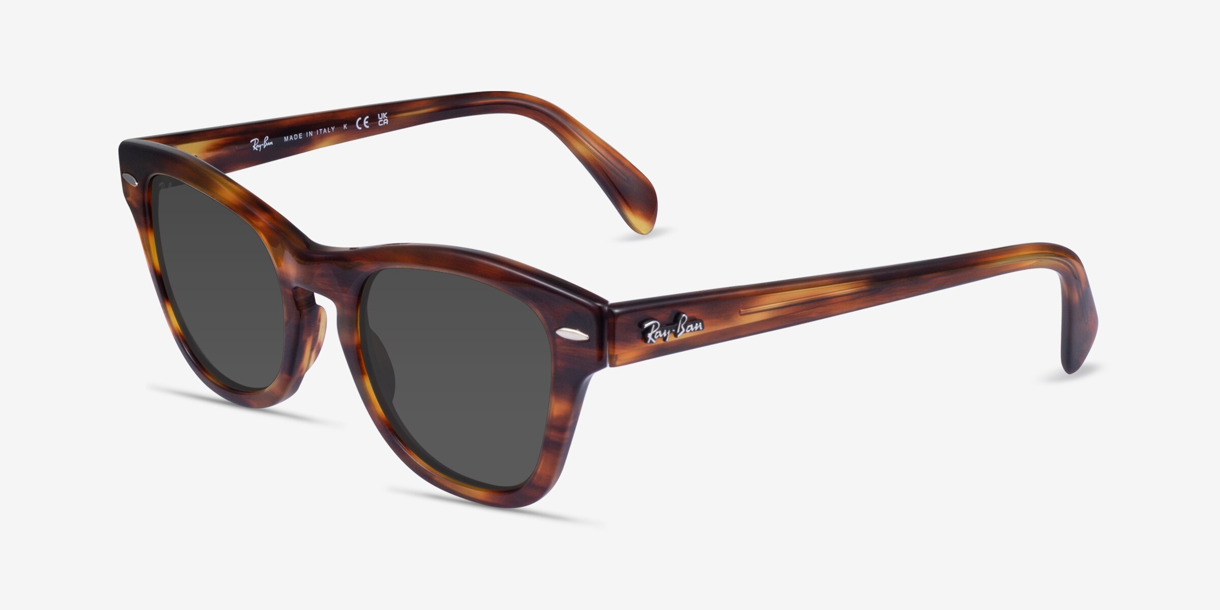 Ray-Ban Polarized Tortoiseshell Round Sunglasses - Brown/Blue cats eye Ray-Ban Brown Women main image 4