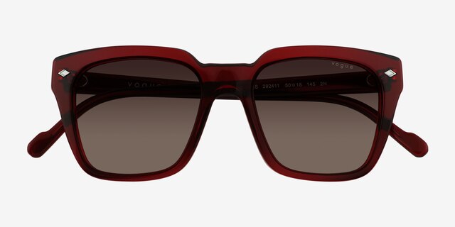 Vogue Eyewear VO5380S Clear Dark Red AcetateSunglass Frames from EyeBuyDirect, Closed View