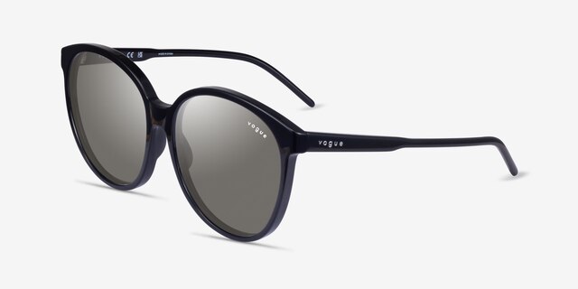 Vogue Eyewear VO5509S Ischia Shiny Black AcetateSunglass Frames from EyeBuyDirect, Angle View
