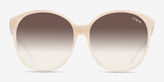 Vogue Eyewear VO5509S Ischia Striped Milk Tea AcetateSunglass Frames from EyeBuyDirect, Front View