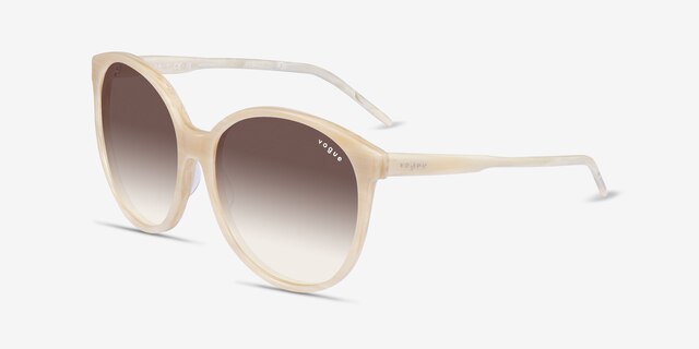 Vogue Eyewear VO5509S Ischia Striped Milk Tea AcetateSunglass Frames from EyeBuyDirect, Angle View