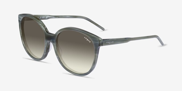 Vogue Eyewear VO5509S Ischia Striped Green AcetateSunglass Frames from EyeBuyDirect, Angle View
