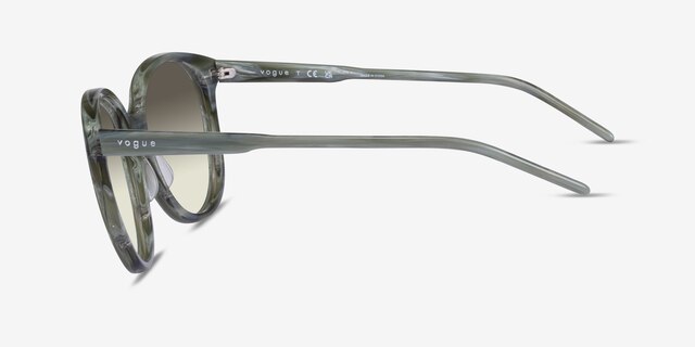 Vogue Eyewear VO5509S Ischia Striped Green AcetateSunglass Frames from EyeBuyDirect, Side View