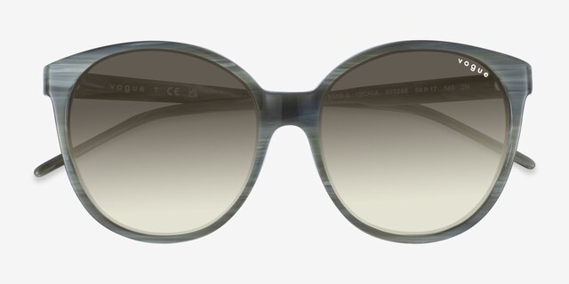 Vogue Eyewear VO5509S Ischia Striped Green AcetateSunglass Frames from EyeBuyDirect, Closed View