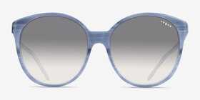 Vogue Eyewear VO5509S Ischia Striped Blue Acétate Soleil de Lunette de vue d'EyeBuyDirect, Vue de Face