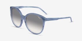 Vogue Eyewear VO5509S Ischia Striped Blue Acétate Soleil de Lunette de vue d'EyeBuyDirect, Vue d'Angle