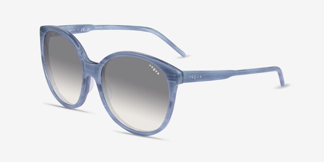 Vogue Eyewear VO5509S Ischia Striped Blue AcetateSunglass Frames from EyeBuyDirect, Angle View