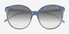 Vogue Eyewear VO5509S Ischia Striped Blue Acétate Soleil de Lunette de vue d'EyeBuyDirect, Vue Rapprochée