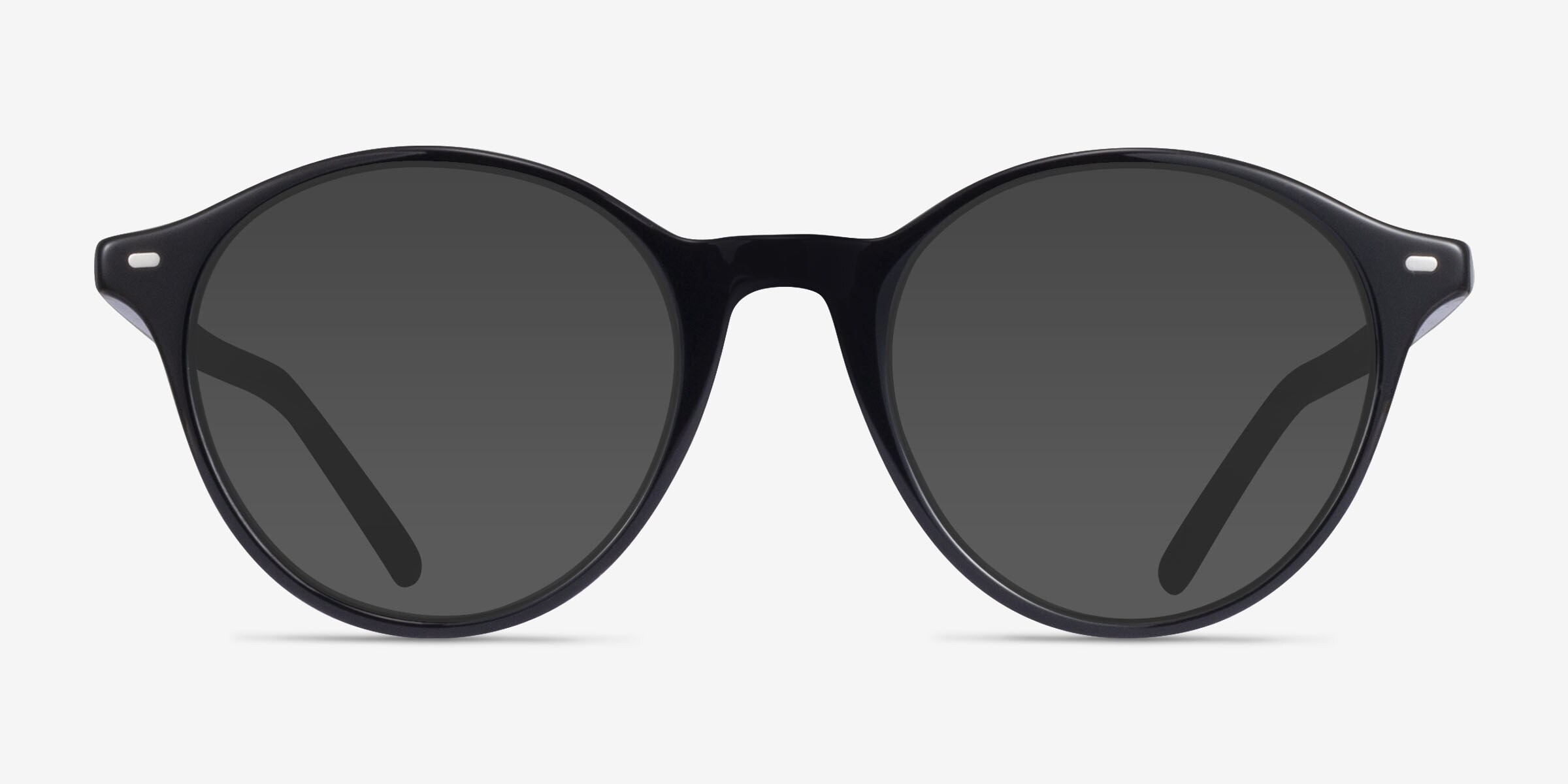 Ray-Ban 2230 Bernard Glossy Black Round Sunglasses/Black Lenses Ray Ban Bernard 53mm RB 2230 Black / G 15 910 / 31 open box  main image 4