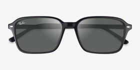 Ray-Ban RB2231 Raimond Noir Acétate Soleil de Lunette de vue d'EyeBuyDirect, Vue Rapprochée