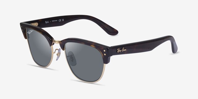 Ray-Ban Clubmaster Reverse Tortoise Gold AcetateSunglass Frames from EyeBuyDirect, Angle View
