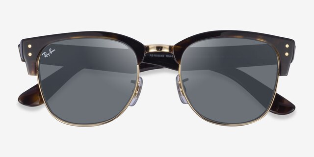 Ray-Ban Clubmaster Reverse Tortoise Gold AcetateSunglass Frames from EyeBuyDirect, Closed View