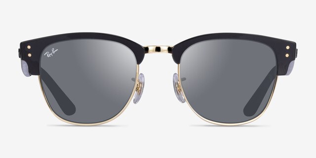 Ray-Ban Clubmaster Reverse Gold Black AcetateSunglass Frames from EyeBuyDirect, Front View