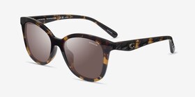 Coach HC8419U CAD26 Écaille Noire Éco-responsable Soleil de Lunette de vue d'EyeBuyDirect, Vue d'Angle