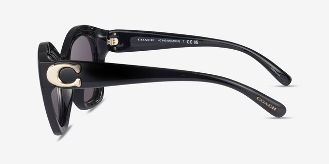 Coach HC8421U Cad31 Black PlasticSunglass Frames from EyeBuyDirect, Side View