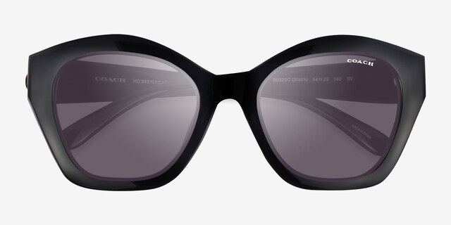 Coach HC8421U Cad31 Black PlasticSunglass Frames from EyeBuyDirect, Closed View