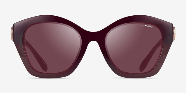 Coach HC8421U Cad31 Milky Burgundy PlasticSunglass Frames from EyeBuyDirect, Front View