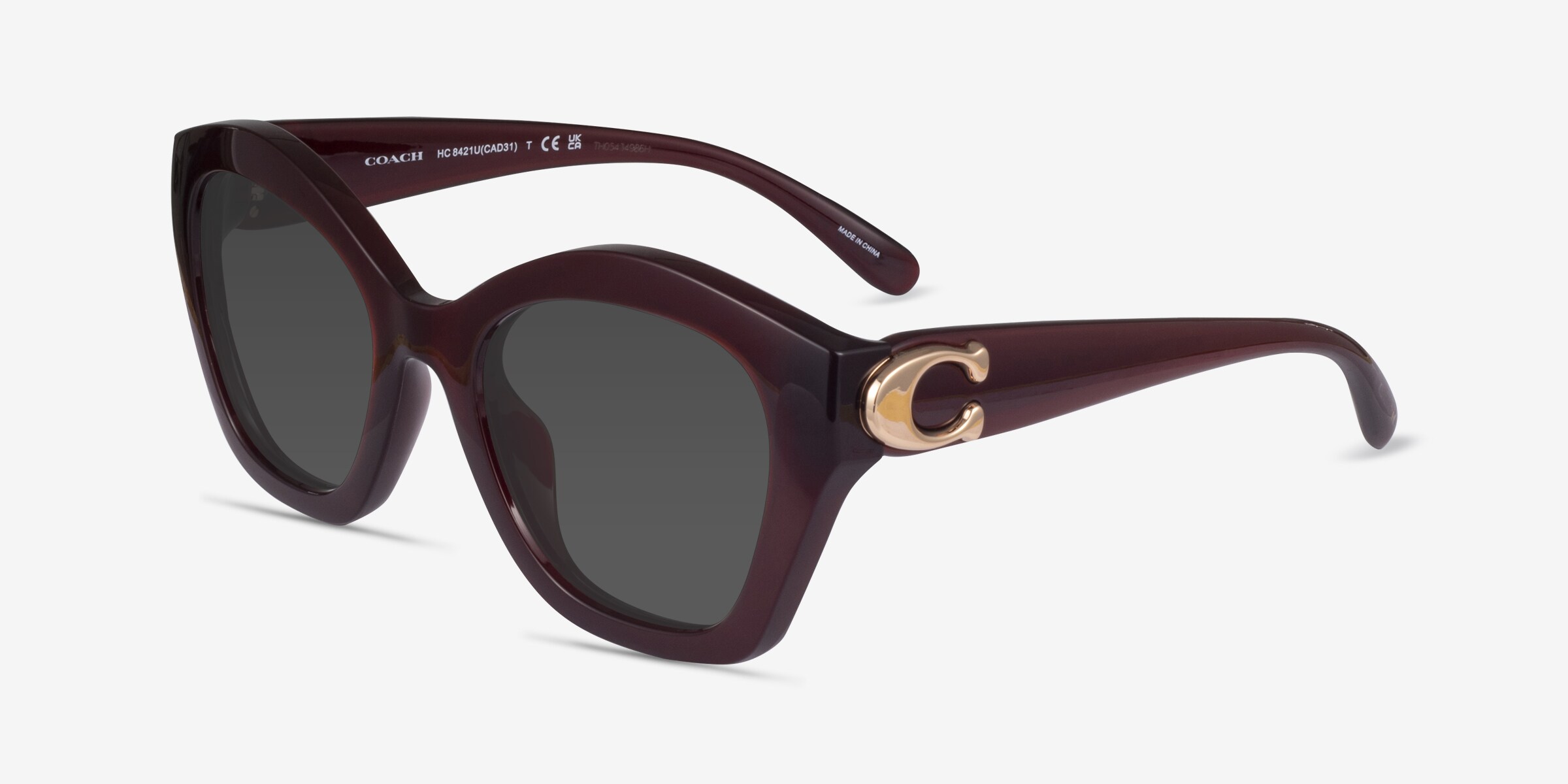 Coach HC8421U CAD31 - Cat Eye Milky Burgundy Frame  display picture 1