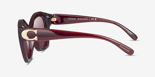 Coach HC8421U Cad31 Milky Burgundy PlasticSunglass Frames from EyeBuyDirect, Side View