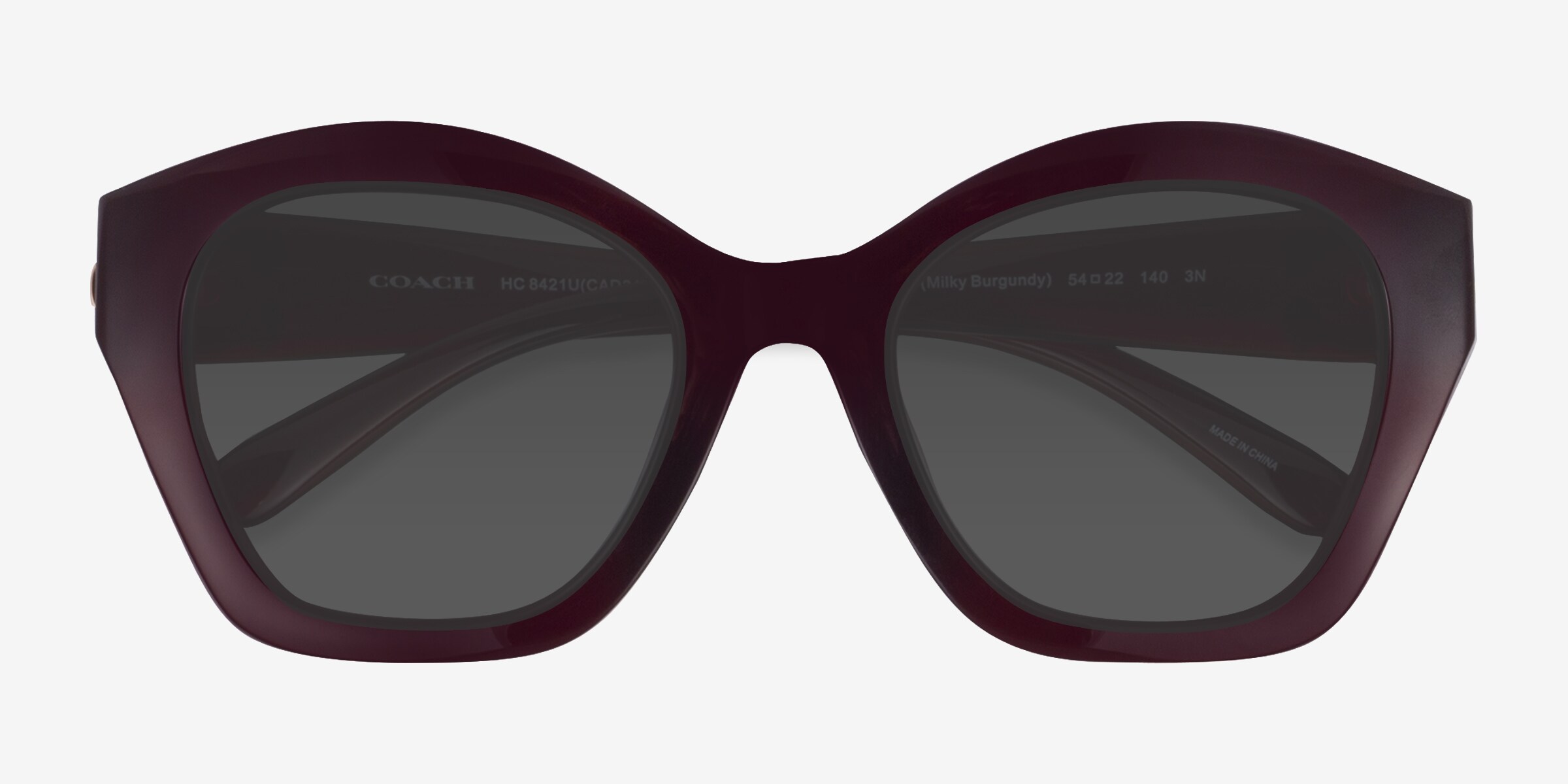 Coach HC8421U Sunglasses Milky Burgundy 54 22 140 3N Rose Gradient Lenses READ Coach HC8421U CAD31 Sunglasses | LensCrafters main image 3
