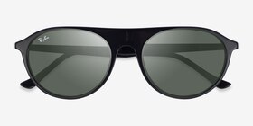 Ray-Ban RB2215 Noir Acétate Soleil de Lunette de vue d'EyeBuyDirect, Vue Rapprochée
