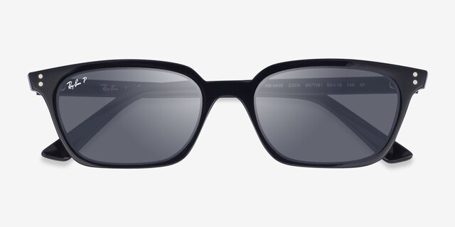 Ray-Ban RB4456 Zaya Noir Éco-responsableSoleil de Lunette de vue d'EyeBuyDirect, Vue Rapprochée