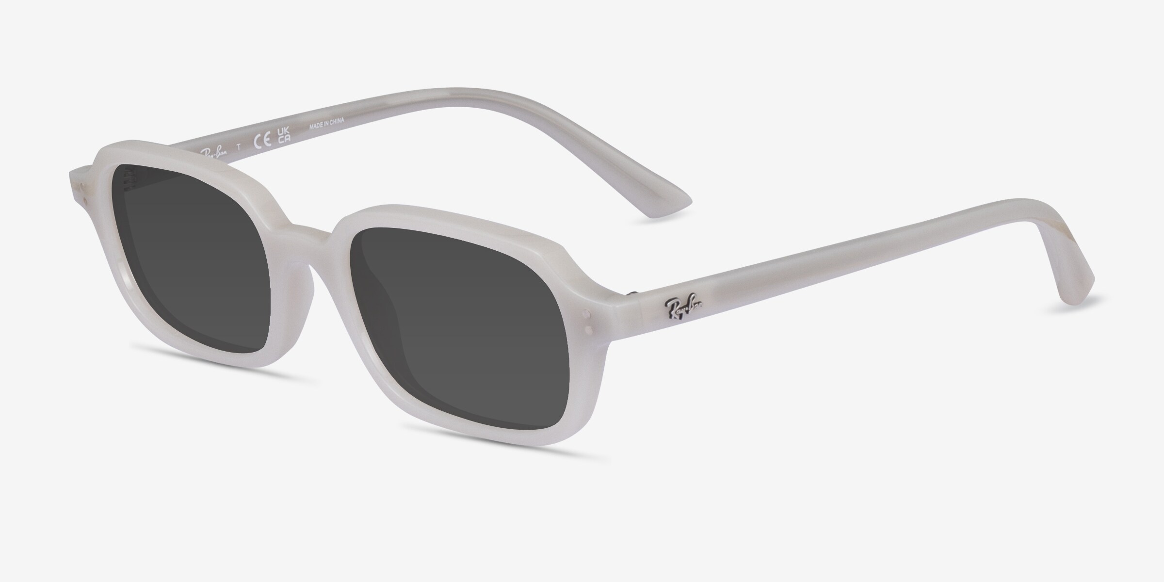 Ray-Ban RB4455 Zuri - Rectangle White Frame Sunglasses For Women