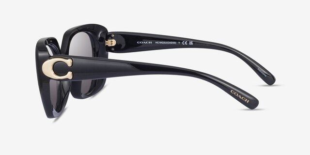 Coach HC8422U Cad33 Black PlasticSunglass Frames from EyeBuyDirect, Side View