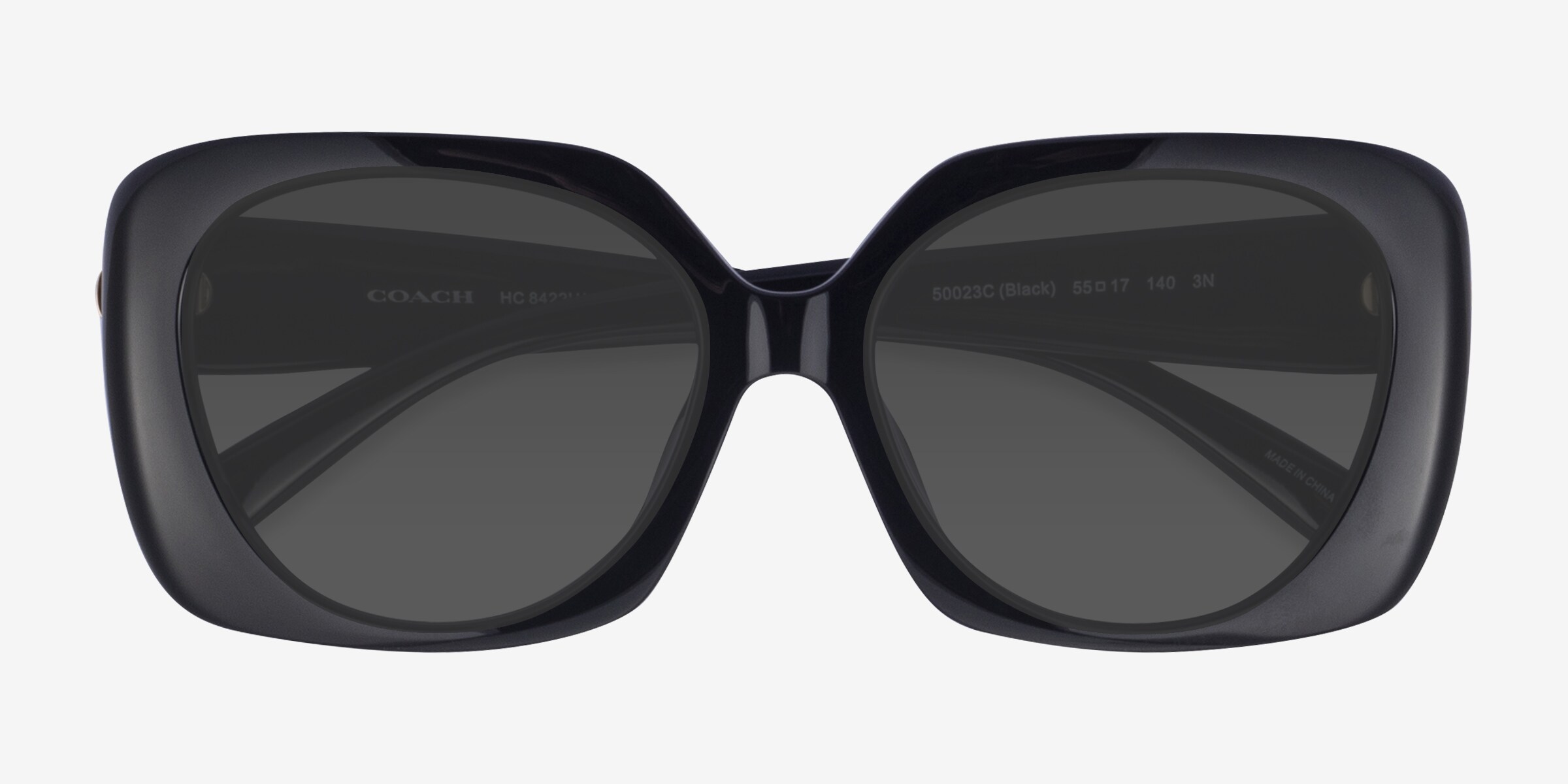 Coach HC8422U CAD33 - Square Black Frame Sunglasses For  display picture 3