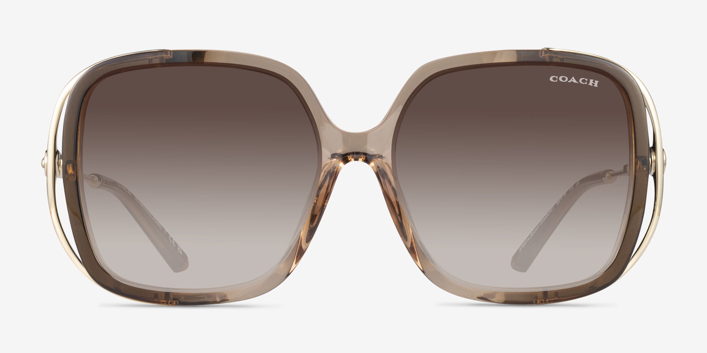 Coach HC8423U CAD80 - Square Brown Gradient Frame Sunglasses For