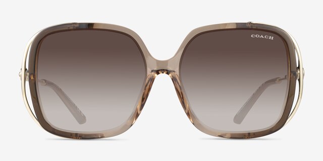 Coach HC8423U Cad80 Brown Gradient PlasticSunglass Frames from EyeBuyDirect, Front View