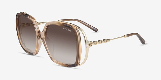 Coach HC8423U Cad80 Brown Gradient PlasticSunglass Frames from EyeBuyDirect, Angle View