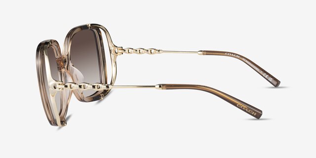 Coach HC8423U Cad80 Brown Gradient PlasticSunglass Frames from EyeBuyDirect, Side View