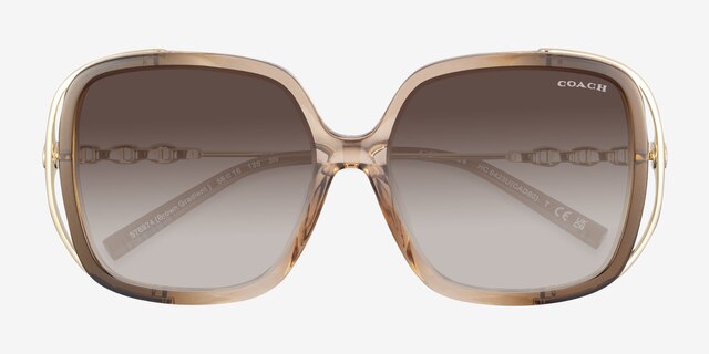 Coach HC8423U Cad80 Brown Gradient PlasticSunglass Frames from EyeBuyDirect, Closed View