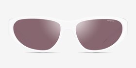 ARNETTE Nineteetwo Blanche Éco-responsable Soleil de Lunette de vue d'EyeBuyDirect, Vue de Face
