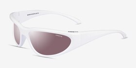 ARNETTE Nineteetwo Blanche Éco-responsable Soleil de Lunette de vue d'EyeBuyDirect, Vue d'Angle