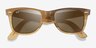 Ray-Ban RB2140 Wayfarer Photo Striped Brown AcetateSunglass Frames from EyeBuyDirect, Closed View
