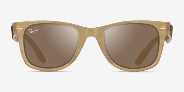 Ray-Ban RB2140F Photo Striped Brown AcetateSunglass Frames from EyeBuyDirect, Front View