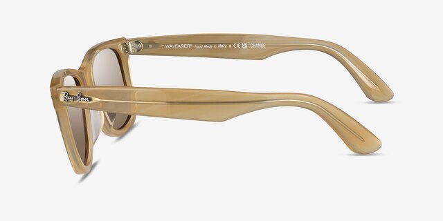 Ray-Ban RB2140F Photo Striped Brown AcetateSunglass Frames from EyeBuyDirect, Side View